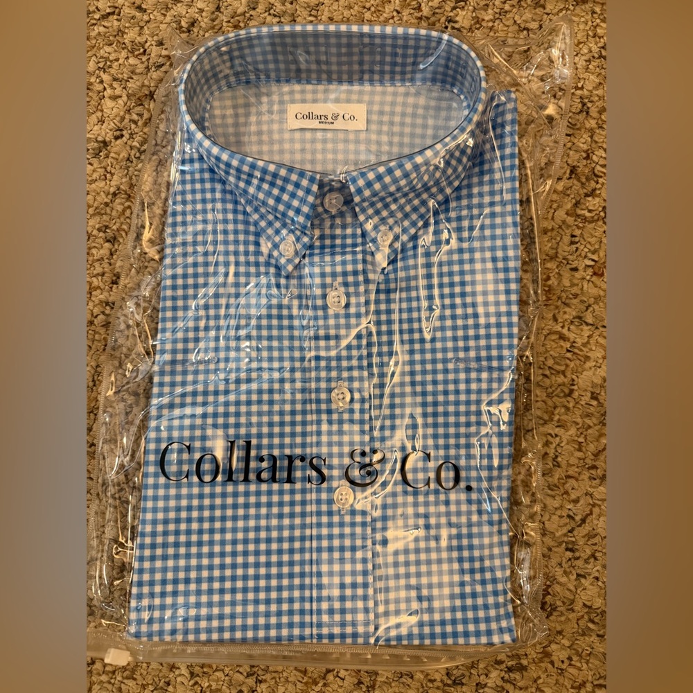 NWT Never Opened Collars & Co Apex Performance Dress Shirt - Blue/White Check